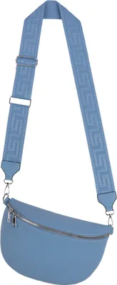 Produktbild von Bauchtasche XL Umhängetasche Crossbody-Bag Hüfttasche Kunstleder Italy-Design SKY-BLUE