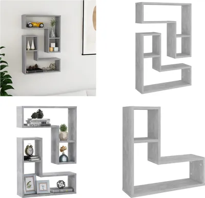 Image de vidaXL Wall regale 2 Stk. Betongrau 50x15x50 cm Holzwerkstoff - Wandregal - Wandregale - Wandablage - Wandablagen
