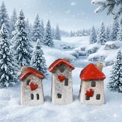 Produktbild von Winterliche Häuschen - 3er Set