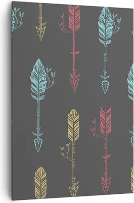 Produktbild von Bild auf Leinwand - Leinwandbild - Einteilig - Pfeil Feder - 70x100cm - Wand Bild - Wanddeko - Wandbilder - Leinwanddruck - Kunstdruck - Wanddekoration - Leinwand bilder - Wandbild - PA70x100-3874