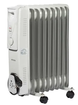 Obrázek produktu pro Elektrický olejový ohřívač šedý 9 žeber na kolečkách 2000W