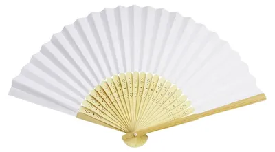 Produktbild von Faltbarer Handfächer - Aus Papier - Für Hochzeiten Sommerpartys und Fotoshootings - Weiß - 1 Stück