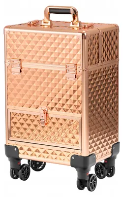 Produktbild von Kosmetikkoffer Sevico V6 Aluminium Gold mit Rollen 34x24x50 cm