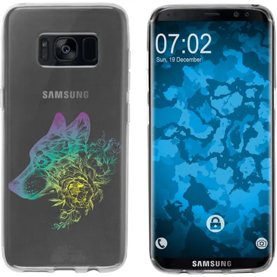 Produktbild von PhoneNatic Case kompatibel mit Samsung Galaxy S8 Silikon-Hülle Floral Wolf M3-4