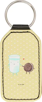 Produktbild von Mr. & Mrs. Panda schlüssel anhänger Milch Keks - Gelb Pastell - Geschenk, Kekse, schlüsselanhänger kunstleder, Taschenanhänger, schlüsselbund, Kaffee, Cookie, Mit Spruch
