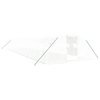 Obrázok produktu pre vidaXL Skleník s oceľovým rámom biely 64 m² 16x4x2 m