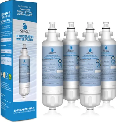 Immagine prodotto di Filtro acqua Swan per frigorifero Panasonic compatibile CNRAH-257760. filtro frigorifero compatibile con Panasonic CNRAH-257760, CNRBH-125950, NR-B53V1, NR-B53V1-WB, NR-B53V1-X1D, NR-B53V1-XB, NR-B53V1-XE, 4 pezzi