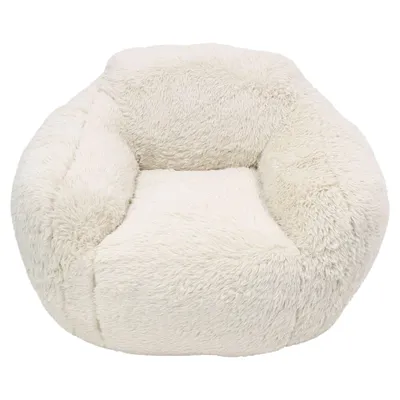 Produktbild von Kuschelsessel Flauschig Felloptik, Loungesessel Wohnzimmer 110 x 100 x 70 cm, Formstabil, Rutschhemmend, Belastbar bis 110 kg, Relaxsessel Vakuumverpa