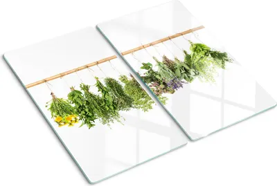 Obrázek produktu pro Kryt varné desky – Kryt na indukční desku – Ochranná skleněná deska – 2x30x52 cm– Skleněné ochranné desky na sporák –Tvrzené sklo –Bylinný provázek