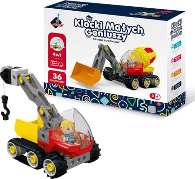 Obrázok produktu pre Stavebnicové kocky 4 v 1 Malí géniovia, 36 dielov