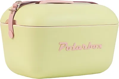 Produktbild von Kreher® Kühlbox Passive Kühlbox Kühltaschen Polar in Retro Vintage Design aus Kunststoff mit polystyrol (Airpop) thermische Isolierung - 20L, Limette