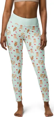 Produktbild von Mr. & Mrs. Panda Yogaleggings Otter Herz Größe L - Türkis - Geschenk, Sporthose, Seeotter, Sportleggings, Hochzeitstag, Liebe, Yoga-Hose, Sport-Leggings, Leggings, Paar