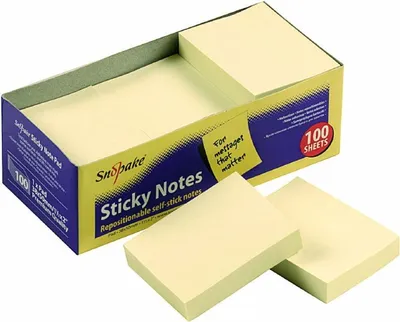 Produktbild von Haftnotizen 50x38mm 100 Blatt gelb Packung mit 12 Stück