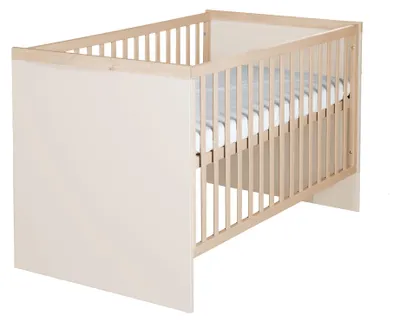 Produktbild von roba Kombi-Kinderbett Elva 70x140 - Babybett höhenverstellbar - Umbaubar zum Juniorbett inkl. Schlupfsprossen - Kinderbett mitwachsend aus Holz