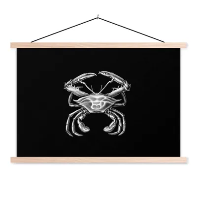 Produktbild von MuchoWow® Textilposter Ernst Haeckel - Krabbe - Alte Meister - Vintage - Tiere - Kunst 60x40 cm mit holzfarbenen Rahmen - Bilder