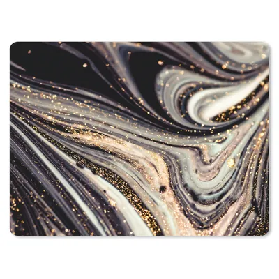 Produktbild von MuchoWow® Mauspad Mousepad Marmoroptik - Schwarz - Gold - Weiß - Glitter - Marmor 23x19 cm - Mousepads - Maus Mat - Pad - Mausunterlage - Schreibtischunterlage - Mauspad