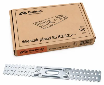 Obrázok produktu pre Záves pre podhľady Budmat ES 60/125 mm plochý 0,8 mm, 100 ks, Obrázok generovaný UI