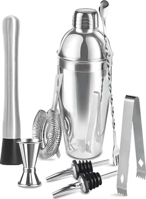Produktbild von 8-teiliges Cocktailshaker Set – 750ML Edelstahl Cocktail Shaker, Professioneller Cocktailmixer Bar Zubehör für Zuhause oder Bar