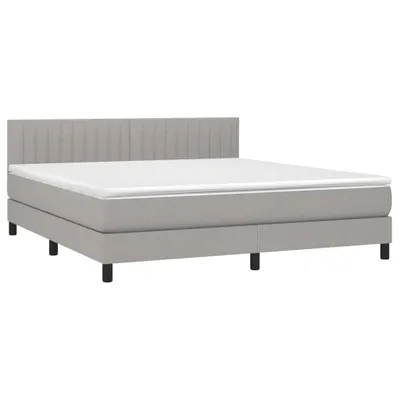 Immagine prodotto di vidaXL Letto a molle con materasso grigio chiaro 180x200 cm in tessuto