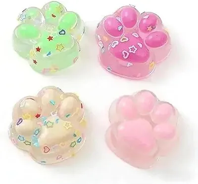 Image de Jeu de 10 coussinets de pattes de chat, jouets sensoriels souples pour enfants et adultes
