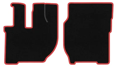 Immagine prodotto di Tappetini in moquette per Volvo FH I 1993-2002 (commerciale) – set 4 pezzi, nero/rosso, su misura – Wielganizator CARLUX