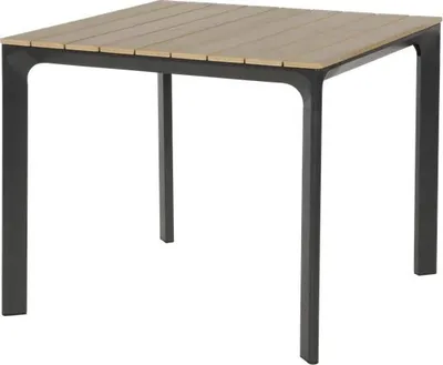 Immagine prodotto di Tavolo - Alluminio e polipropilene - Aspetto teak - 90x90x74cm