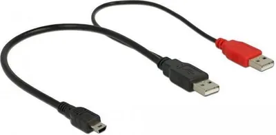 Image de Delock 83178 USB Y-Kabel Delock 2x A -> mini B St/St 0.30m