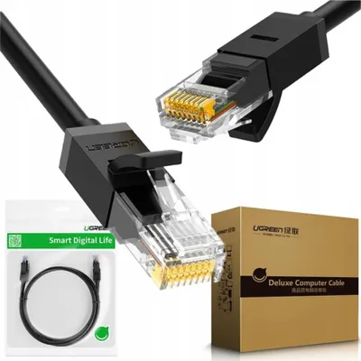 Immagine prodotto di Ugreen Internet cavo Ethernet Patchcord Rj45 Cat 6 Utp 1000Mbps 1M Nero (20159)