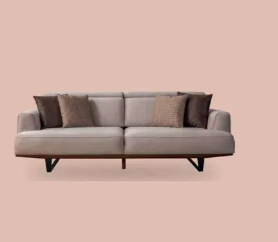 Produktbild von Dreisitzer Sofa 3 Sitzer Sofas Grau Stoff Wohnzimmer Luxus Sitz Modern