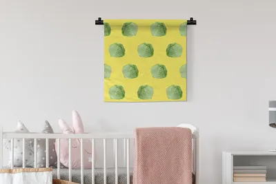 Produktbild von MuchoWow® Wandteppich Wandbehang Kopfsalat - Gemüse - Muster - Gelb 60x60 cm Tapisserie Dekoration Wandtuch - Dekorationen - Wand Decke