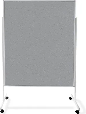 Produktbild von Einteilige Moderationstafel mit Rollen Doppelseitig Filz 120 x 150 cm, Grau