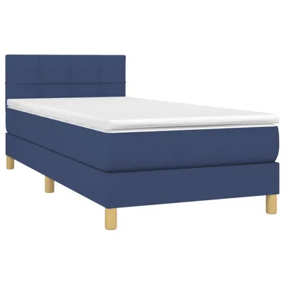 Produktbild von Boxspringbett mit Matratze Blau 90x190 cm Stoff