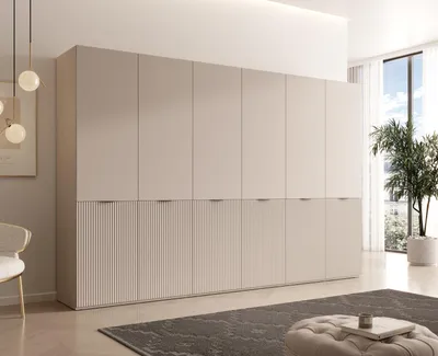 Produktbild von Masseno Drehtürenschrank ATELIO 303/200/51 cm Modern Kleiderschrank 6-türig Kaschmir