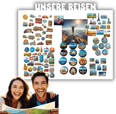 Produktbild von Anwicar Magnettafel Unsere Reisen - Horizontal 55x80 cm - Weiß
