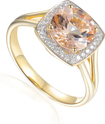 Produktbild von 585er Gelbgold Damenring mit Morganit 1,63ct. und Diamanten 0,13ct. Gr. 54