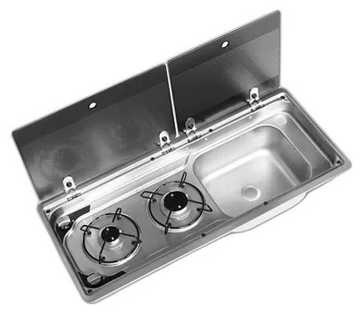 Produktbild von Dometic Kombi 2flammiges Kochfeld mit Spüle + Glasabdeckung MO9722R Neues Modell