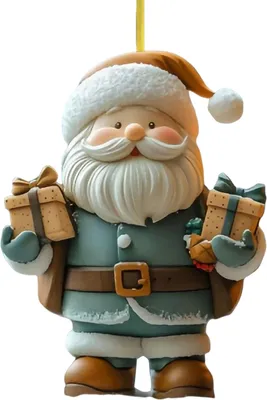 Produktbild von Weihnachtsmann-Ornamente, 2D-Acryl-Cartoon-Weihnachtsmann-Anhänger, hängende Dekoration für den Weihnachtsbaum, Heimdekoration