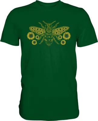 Produktbild von Biene Sonnenblume Shirt Imker Gärtner Bienen Garten T-Shirt – Bottle Green / S