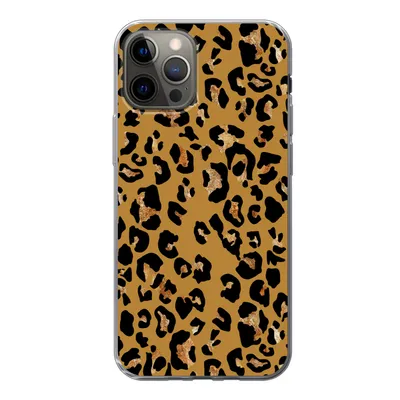 Produktbild von MuchoWow® Handyhülle Schutzhülle Hülle für iPhone 12 Pro Pantherdruck - Gelb - Gold Silikon Softcase Handy Hülle - Abdeckung