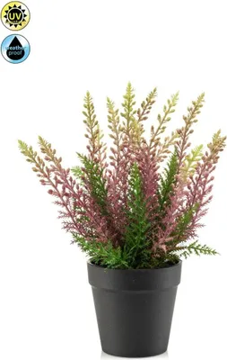 Produktbild von artplants.de Kunstblume Erika ELSAWO im Dekotopf, crossdoor, lila, 30cm - Künstliche Besenheide