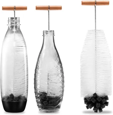 Produktbild von Flaschenbürste 35 cm, für 1 Liter Glasflaschen, mit Schwamm und Borsten, für gründliche Reinigung