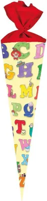 Produktbild von Nestler Schultüte ABC Alphabet Zuckertüte Einschulung Schulanfang Schule: Größe: 70 cm rund