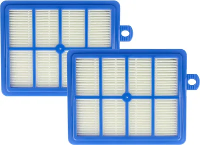 Produktbild von vhbw 2x Staubsaugerfilter kompatibel mit AEG Air Max AAM 6136, 6137, 6138, 6139, 6140, 6141, 6142, 6143, 6144 Staubsauger - Abluftfilter Blau Weiß