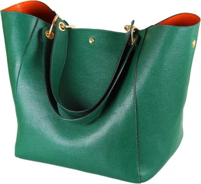 Obrázok produktu pre Dámy kožené rukoväte taška veľkokapacitné Shopper taška cez rameno taška