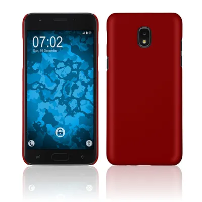 Produktbild von PhoneNatic Case kompatibel mit Samsung Galaxy J3 (2018) - Hülle rot gummiert Hard-case Cover
