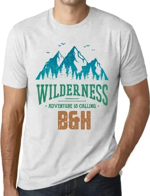 Produktbild von Herren Grafik T-Shirt Wildnis das Abenteuer ruft b&h – Wilderness, Adventure Is Calling B&h – Öko-Verantwortlich Vintage Jahrgang Kurzarm Lustige