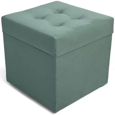 Produktbild von MG Design Polsterhocker Petrol 45x45 cm - Stauraum 50L, bis 300 kg, samtig-weich mit Schimmer, pflegeleicht, für Wohnzimmer & Flur