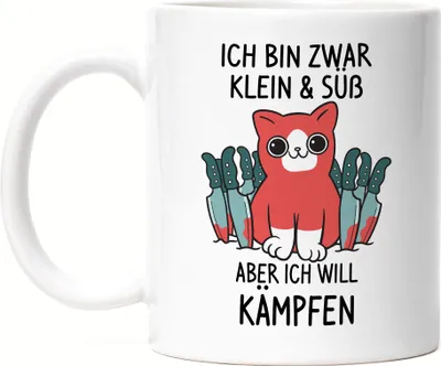Produktbild von Katzen Tasse Katzenbesitzer Katzenliebhaber Katzen-Mama Lustig Geschenk Katzenmotiv & Spruch Kaffeetasse