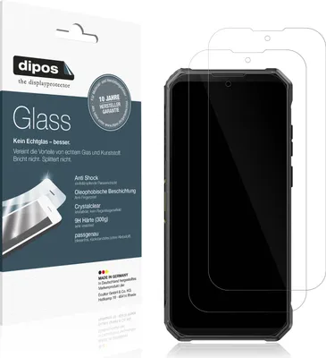 Produktbild von 2x Schutzfolie für Fossibot F105 - Anti-Shock 9H Folie dipos Glass Kunststoffglas