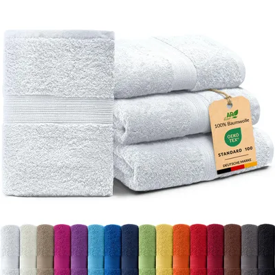 Produktbild von 4er-Set ARIZONA Handtuch-Serie von AR Line – 100% Baumwolle, 500 g/m², 4er-Set Handtücher 50x100 cm, Weiß